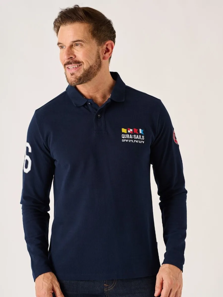 dark_navy_long_sleeve_xse_2.webp Quba & Co Dark Navy Long Sleeve X-Series Polo Shirt - Drexler Hot