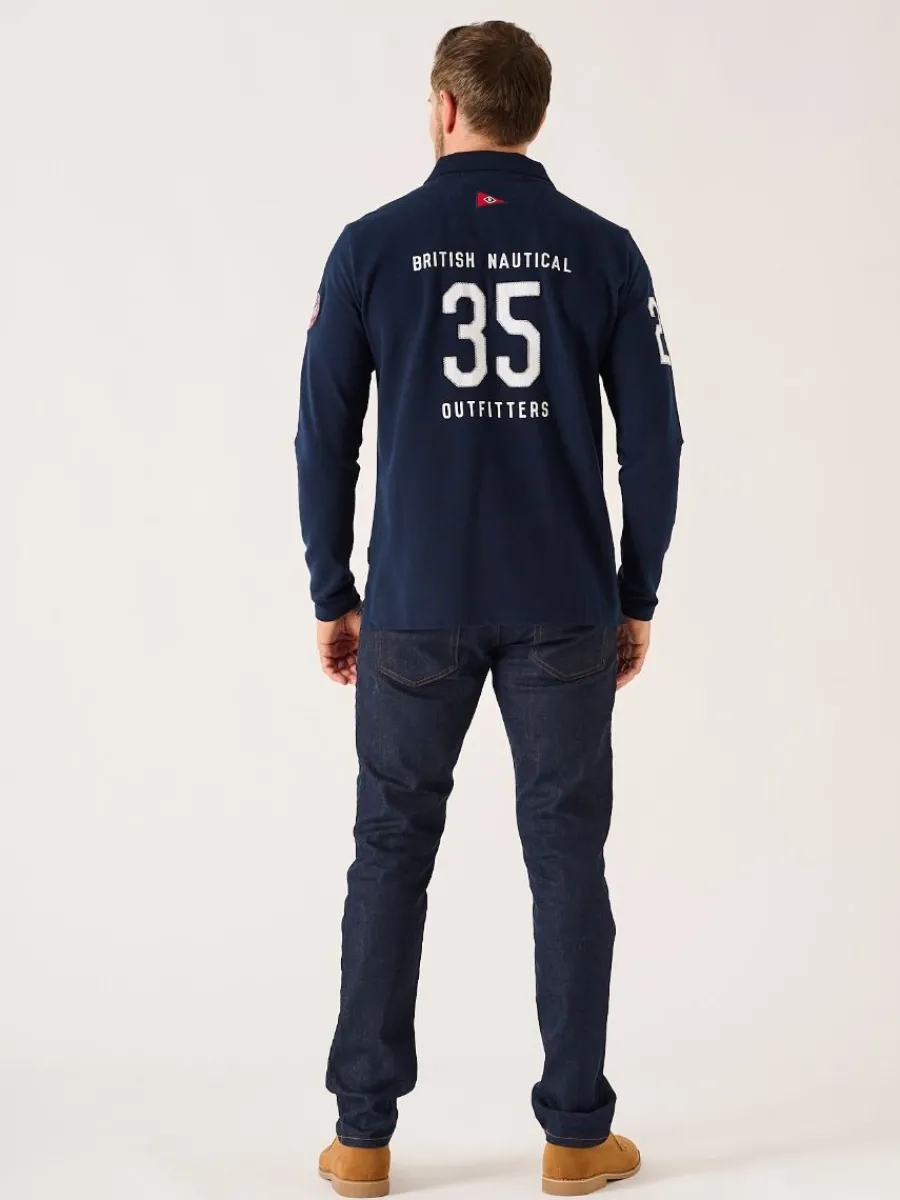 dark_navy_long_sleeve_xse_8.webp Quba & Co Dark Navy Long Sleeve X-Series Polo Shirt - Drexler Hot