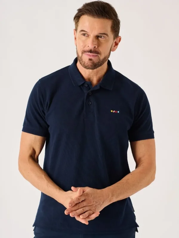 Quba & Co Dark Navy Quba And Co Lifestyle Textured Polo Shirt - Harton Outlet
