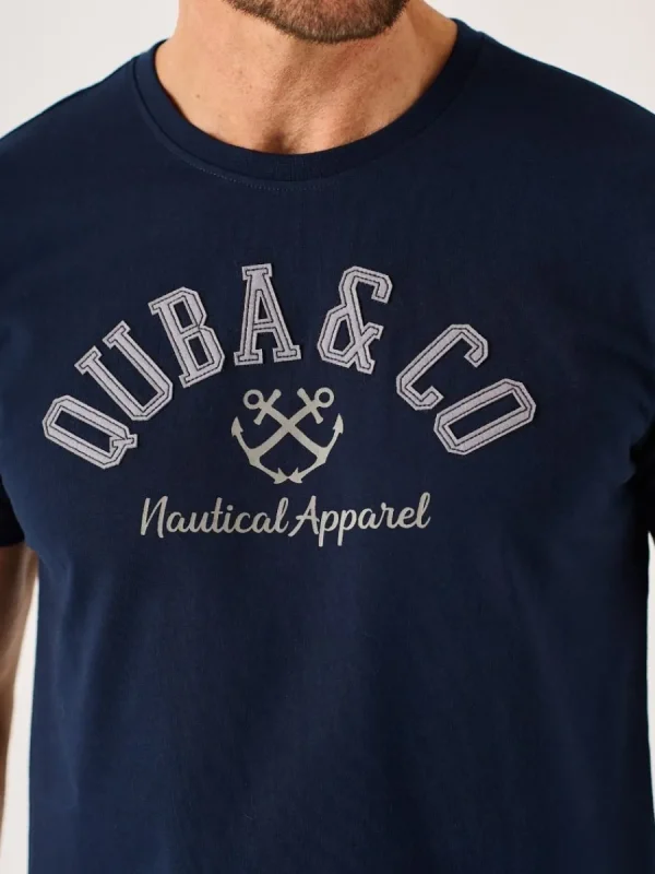 Quba & Co Dark Navy Quba And Co Lifestyle Nautical T-Shirt - Tarlock Hot