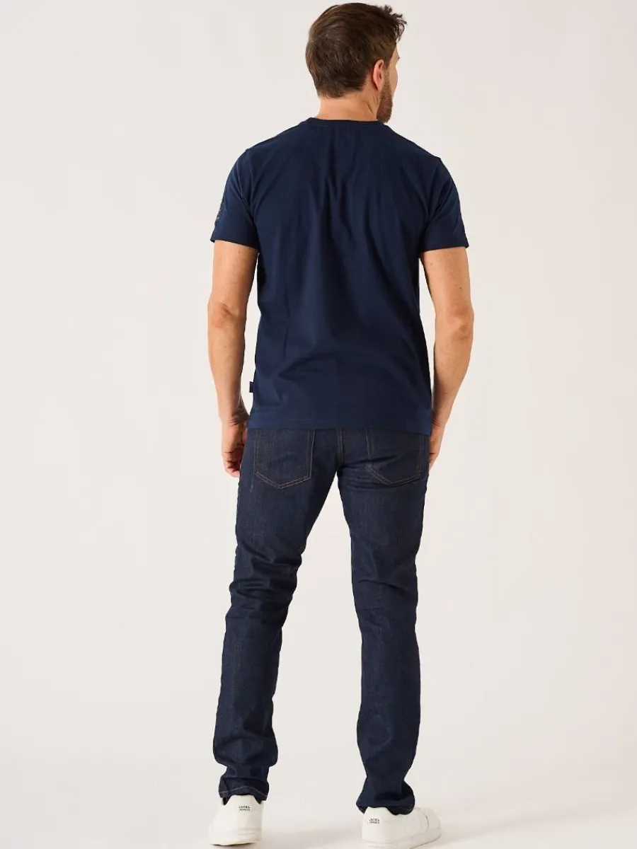 dark_navy_quba_and_co_lif_5.webp Quba & Co Dark Navy Quba And Co Lifestyle Graphic T-Shirt - Erst Clearance