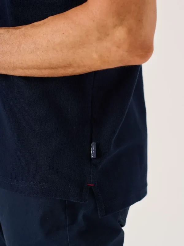 Quba & Co Dark Navy Quba And Co Lifestyle Textured Polo Shirt - Harton Outlet