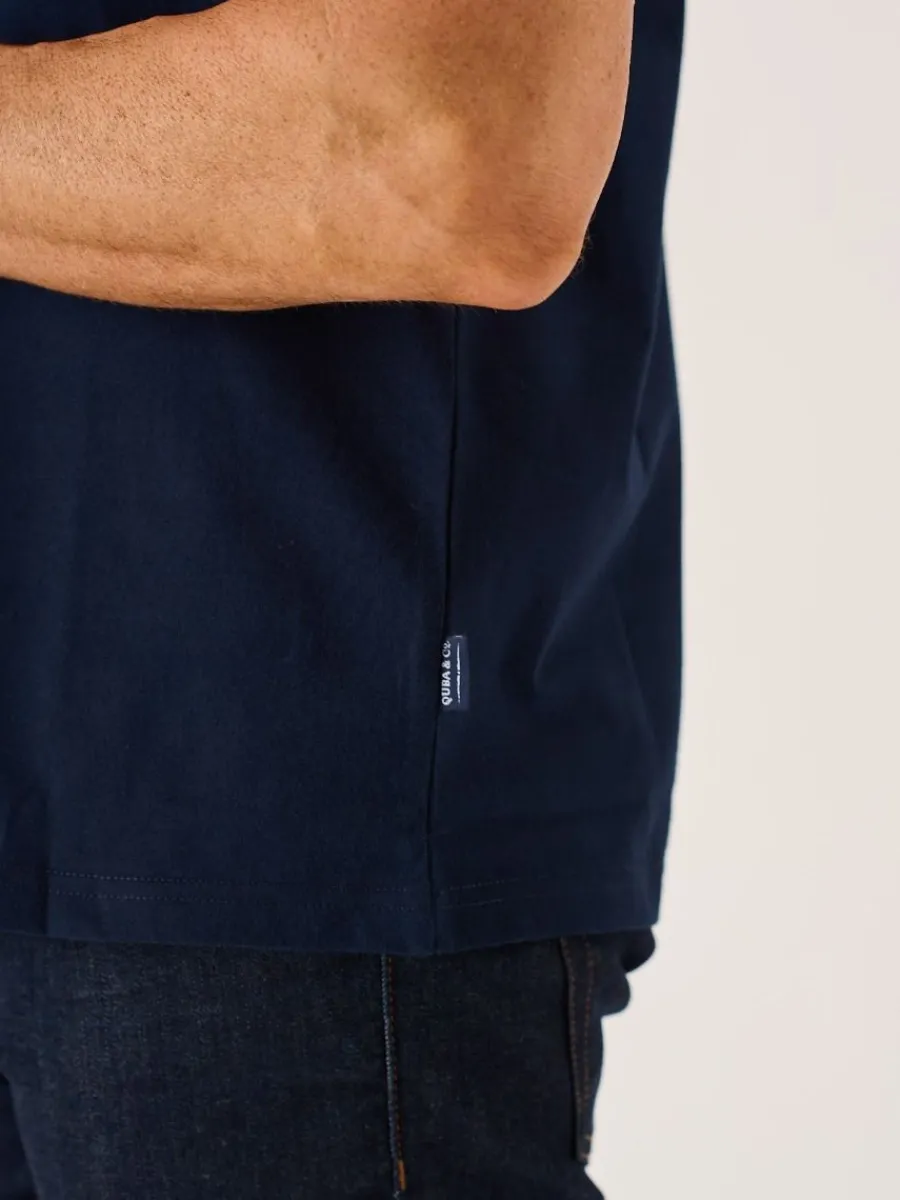 dark_navy_quba_and_co_lif_6.webp Quba & Co Dark Navy Quba And Co Lifestyle Graphic T-Shirt - Erst Clearance