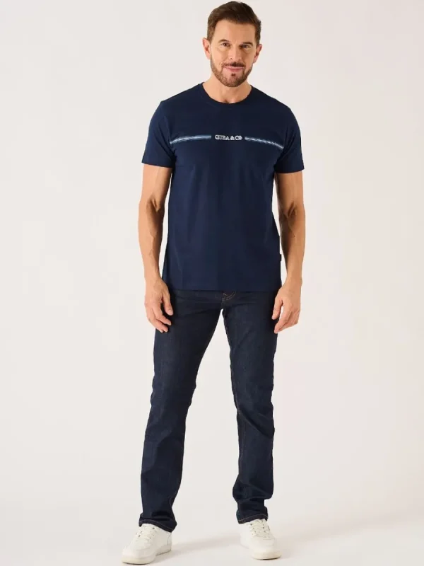 Quba & Co Dark Navy Quba And Co Logo Lifestyle T-Shirt - Mastern Clearance
