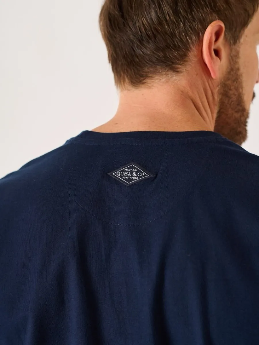 dark_navy_quba_and_co_log_7.webp Quba & Co Dark Navy Quba And Co Logo Lifestyle T-Shirt - Mastern Clearance