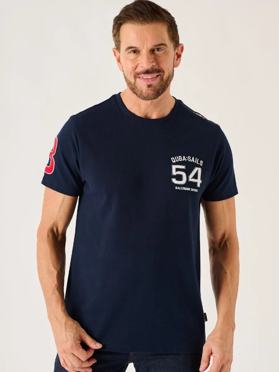 dark_navy_quba_sails_xser_0.webp Quba & Co Dark Navy Quba Sails X-Series Pique T-Shirt - Leighton Fashion