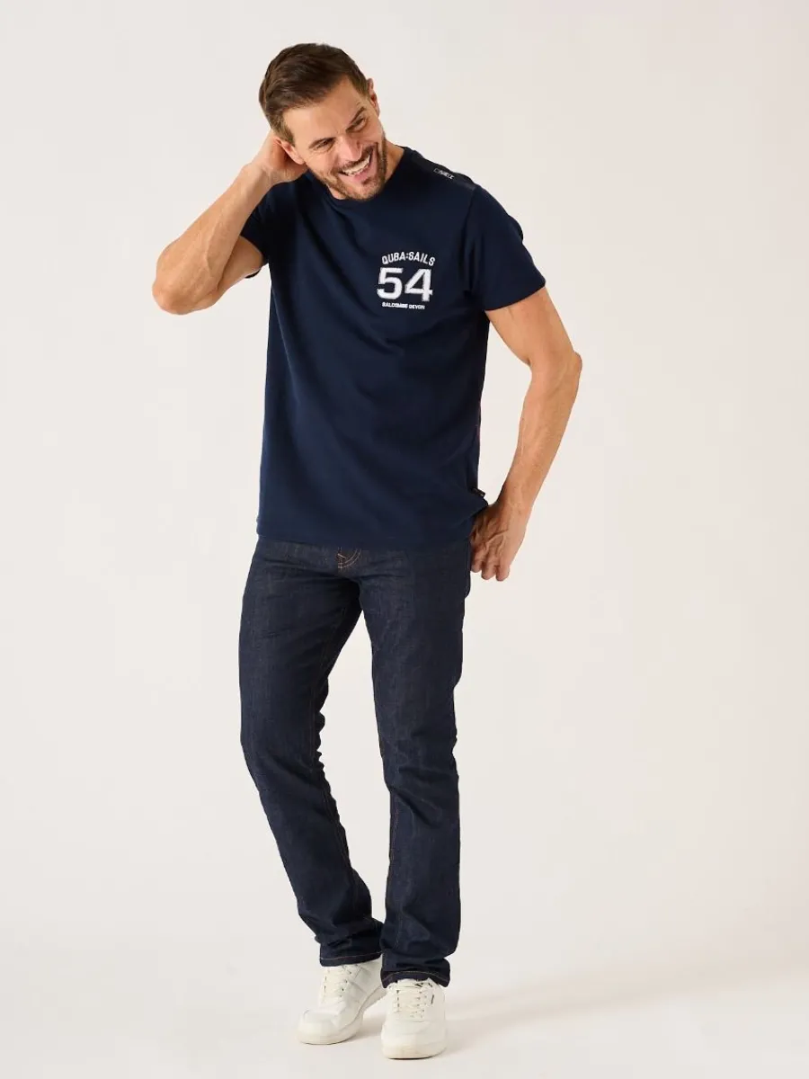 dark_navy_quba_sails_xser_1.webp Quba & Co Dark Navy Quba Sails X-Series Pique T-Shirt - Leighton Fashion