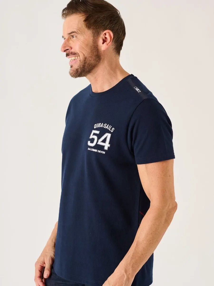 dark_navy_quba_sails_xser_2.webp Quba & Co Dark Navy Quba Sails X-Series Pique T-Shirt - Leighton Fashion