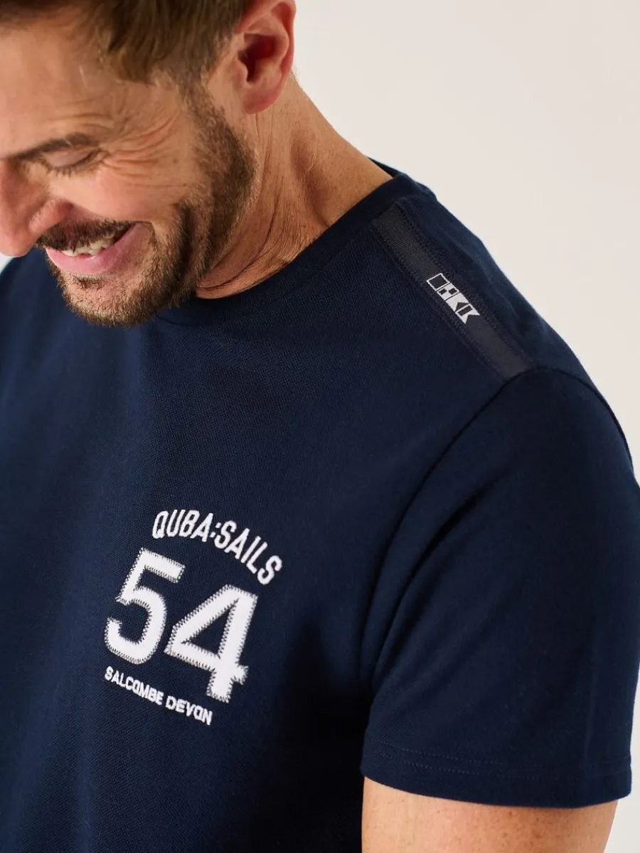dark_navy_quba_sails_xser_4.webp Quba & Co Dark Navy Quba Sails X-Series Pique T-Shirt - Leighton Fashion