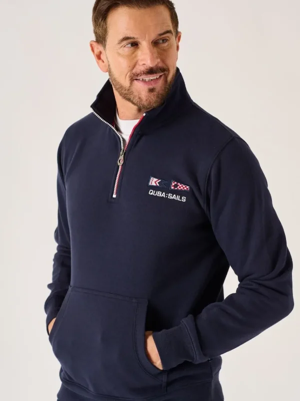Quba & Co Dark Navy X-Series 1/4 Zip Sweatshirt - Peakes Outlet