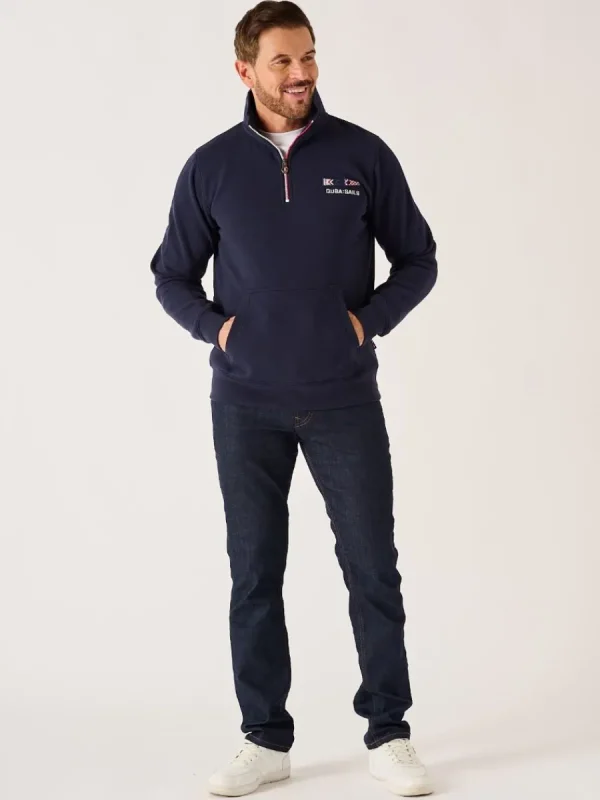 Quba & Co Dark Navy X-Series 1/4 Zip Sweatshirt - Peakes Outlet