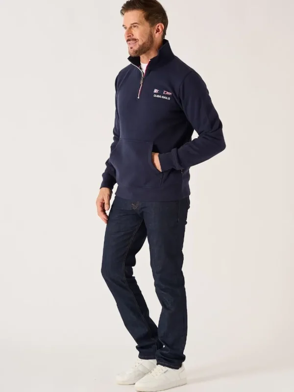 Quba & Co Dark Navy X-Series 1/4 Zip Sweatshirt - Peakes Outlet