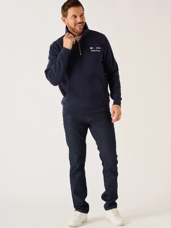 Quba & Co Dark Navy X-Series 1/4 Zip Sweatshirt - Peakes Outlet