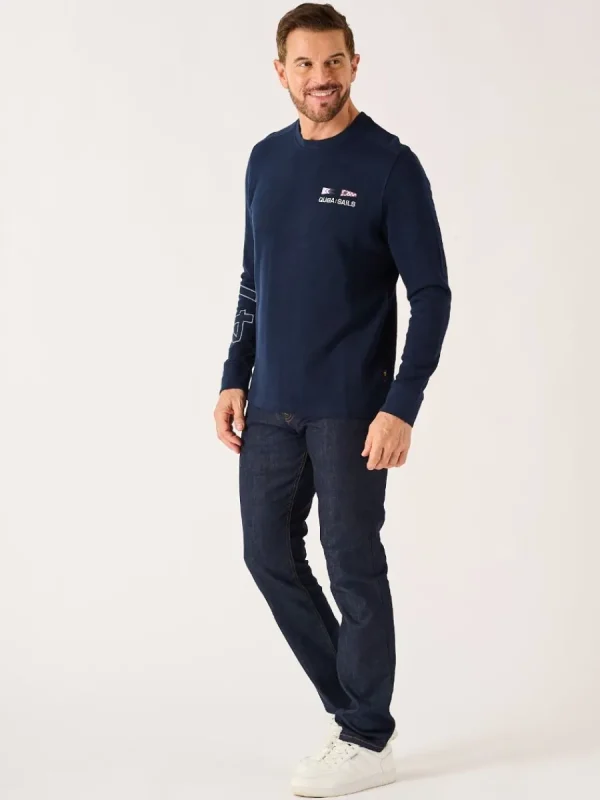Quba & Co Dark Navy X-Series Long Sleeve Ribbed T-Shirt - Maynard Discount