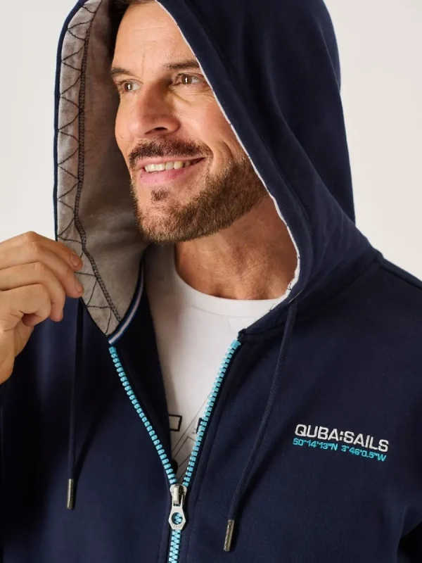 Quba & Co Dark Navy X-Series Zip Through Hoodie - Elkan Discount