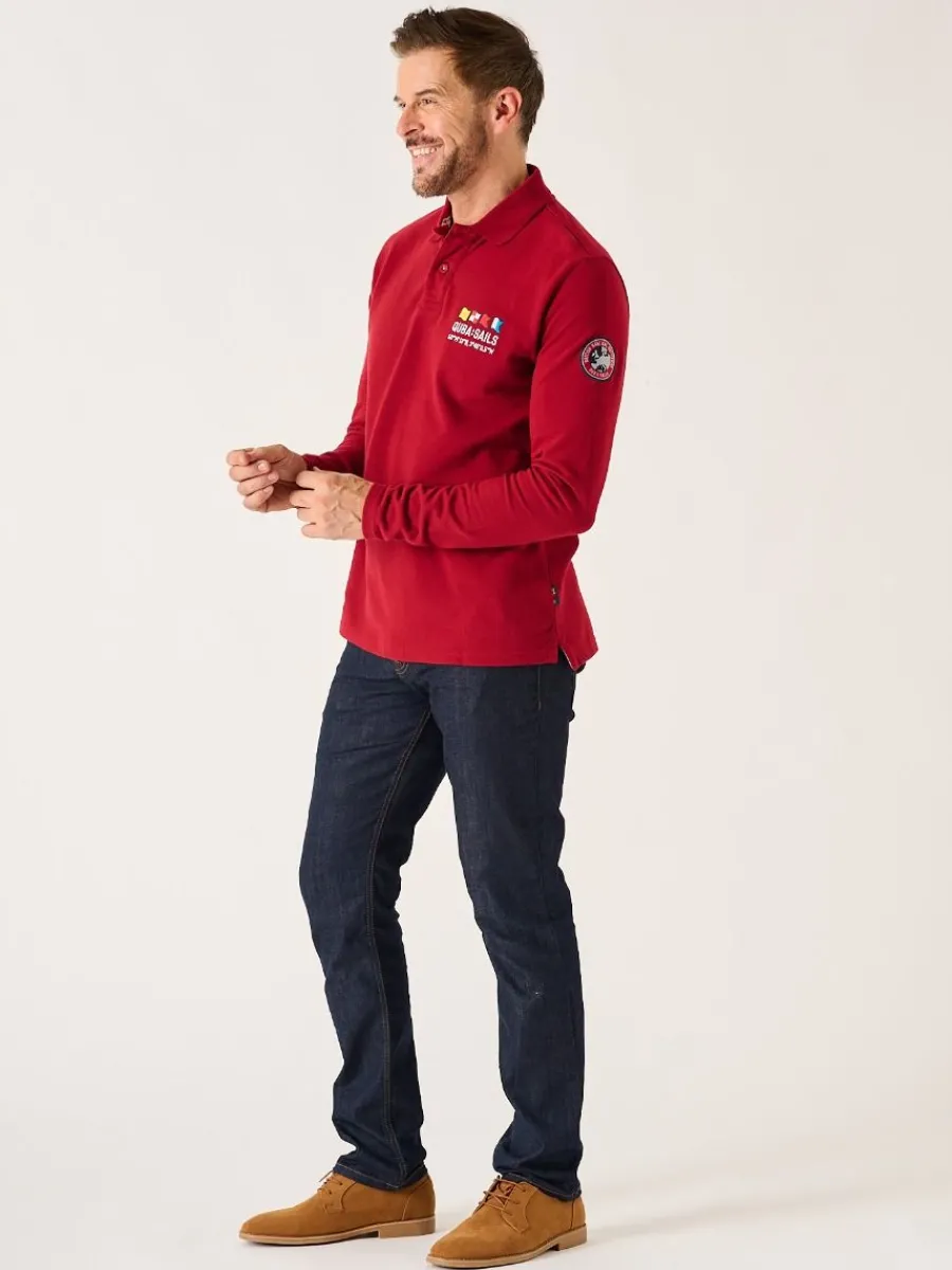 dark_red_long_sleeve_xser_5.webp Quba & Co Dark Red Long Sleeve X-Series Polo Shirt - Drexler New