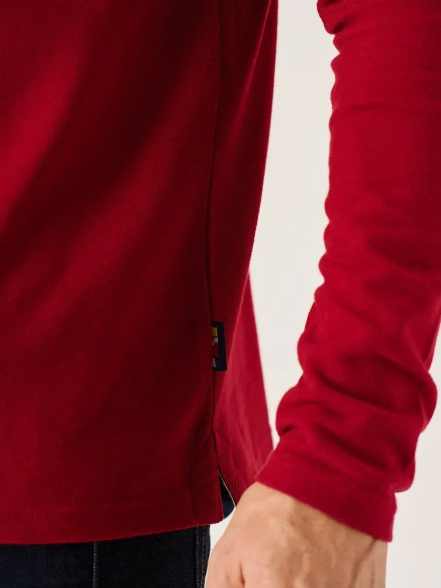 dark_red_long_sleeve_xser_7.webp Quba & Co Dark Red Long Sleeve X-Series Polo Shirt - Drexler New