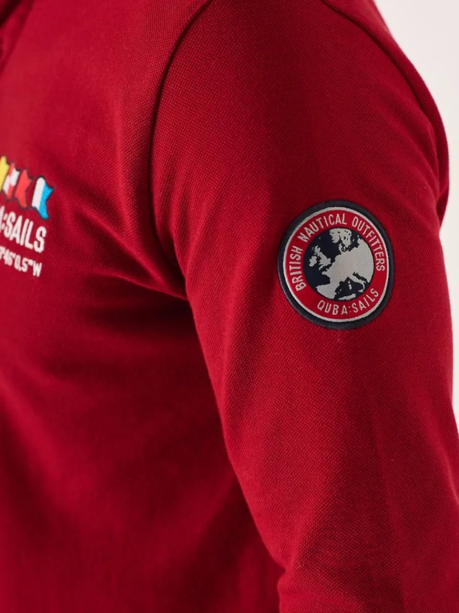 dark_red_long_sleeve_xser_8.webp Quba & Co Dark Red Long Sleeve X-Series Polo Shirt - Drexler New