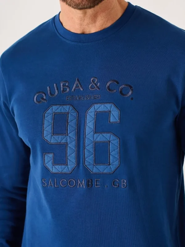 Quba & Co Dark Teal Long Sleeve Lifestyle Quba And Co T-Shirt - Senton Sale