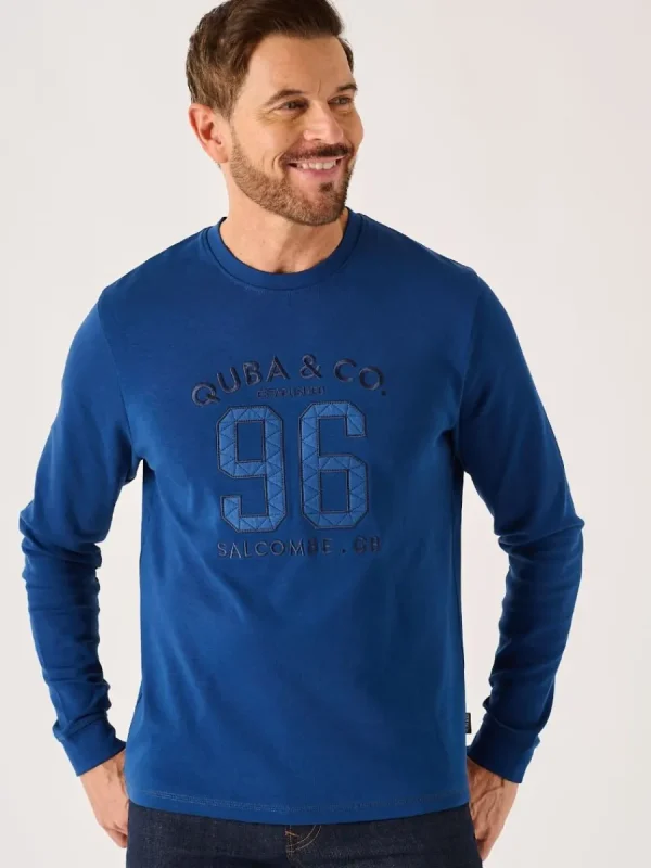 Quba & Co Dark Teal Long Sleeve Lifestyle Quba And Co T-Shirt - Senton Sale