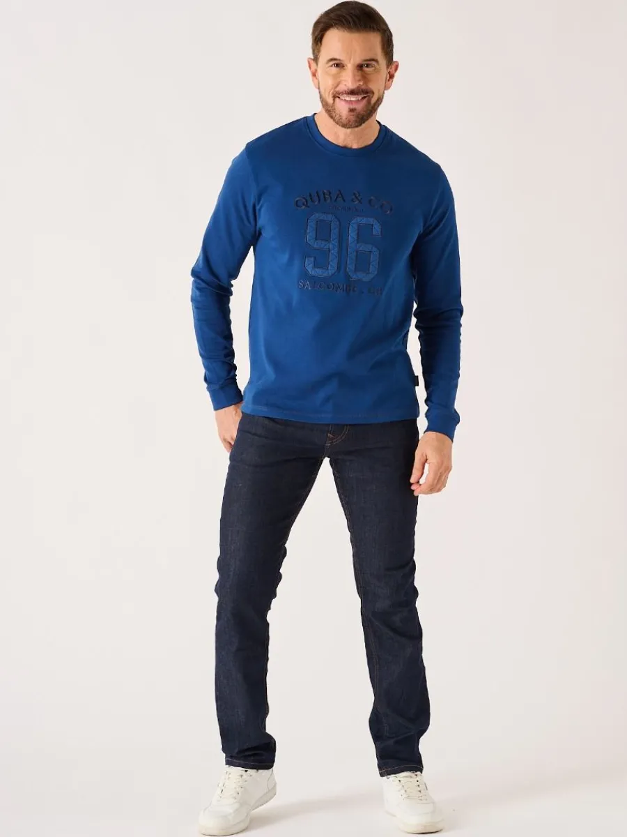 dark_teal_long_sleeve_lif_4.webp Quba & Co Dark Teal Long Sleeve Lifestyle Quba And Co T-Shirt - Senton Sale