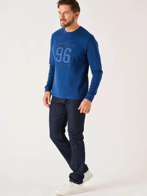 Quba & Co Dark Teal Long Sleeve Lifestyle Quba And Co T-Shirt - Senton Sale