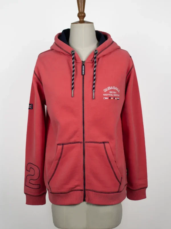 Quba & Co Darna X-Series Zip Through Hoodie in Coral Pink Best