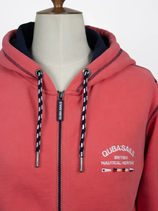 Quba & Co Darna X-Series Zip Through Hoodie in Coral Pink Best