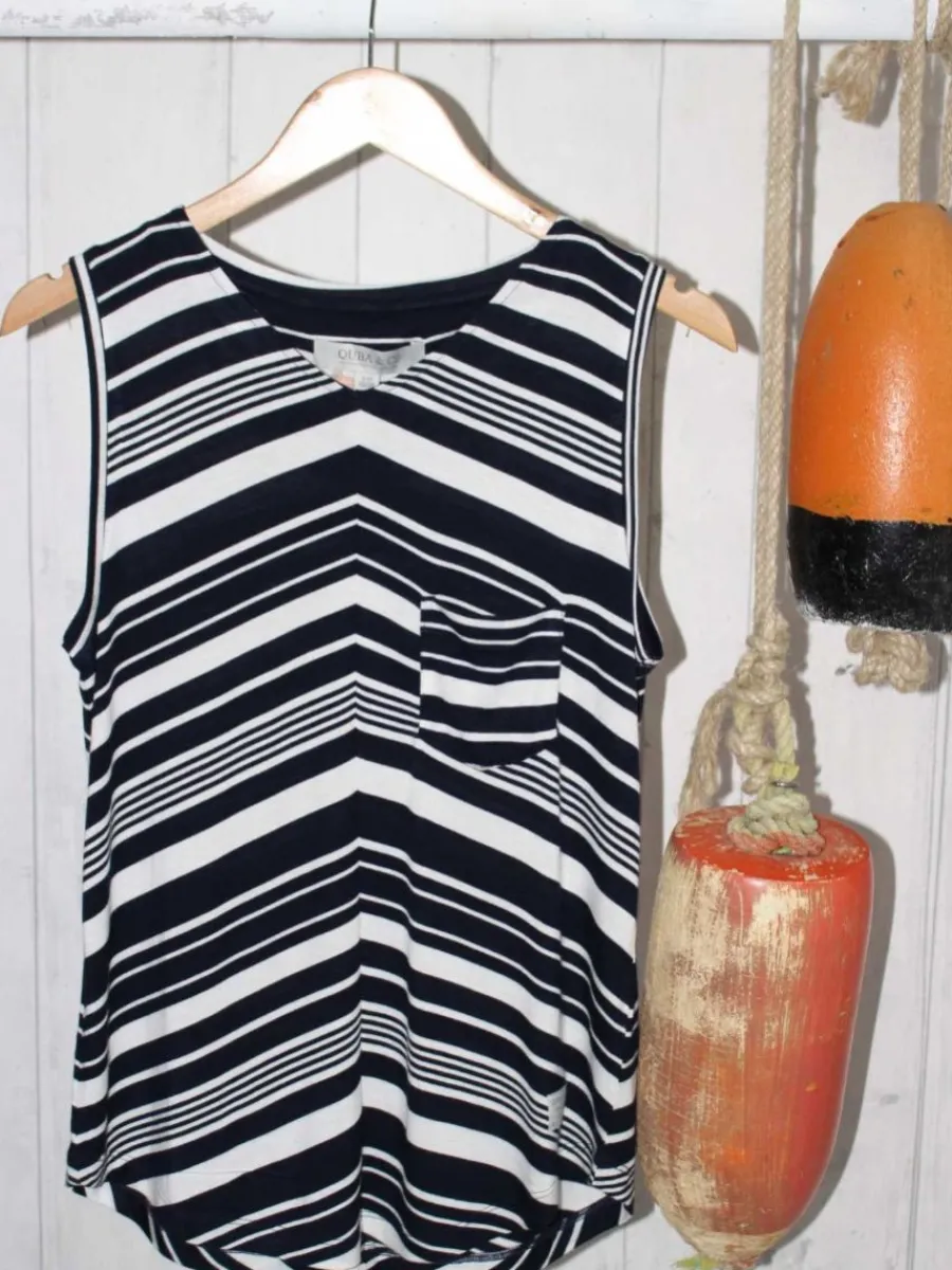 dore_chevron_navy_and_whi_0.webp Quba & Co Dore Chevron Navy and White Stripe Vest Online