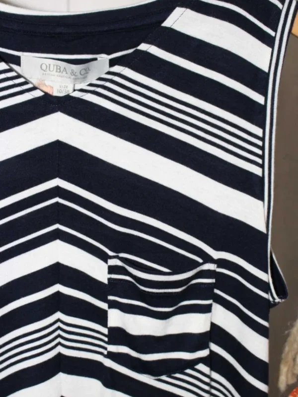 Quba & Co Dore Chevron Navy and White Stripe Vest Online
