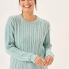 Quba & Co Dusty Aqua Cotton Cable Knit Jumper - Calla New
