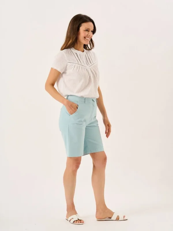 Quba & Co Dusty Aqua Womens Chino Shorts - Robynne Clearance