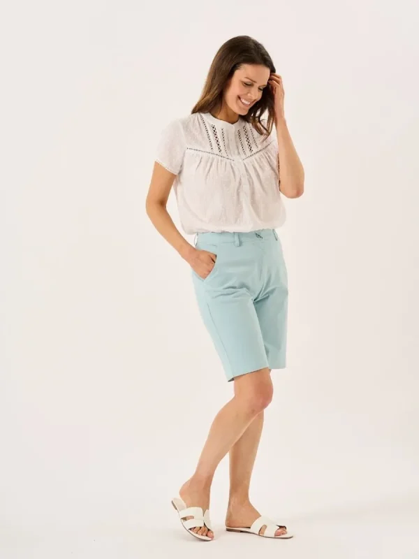 Quba & Co Dusty Aqua Womens Chino Shorts - Robynne Clearance
