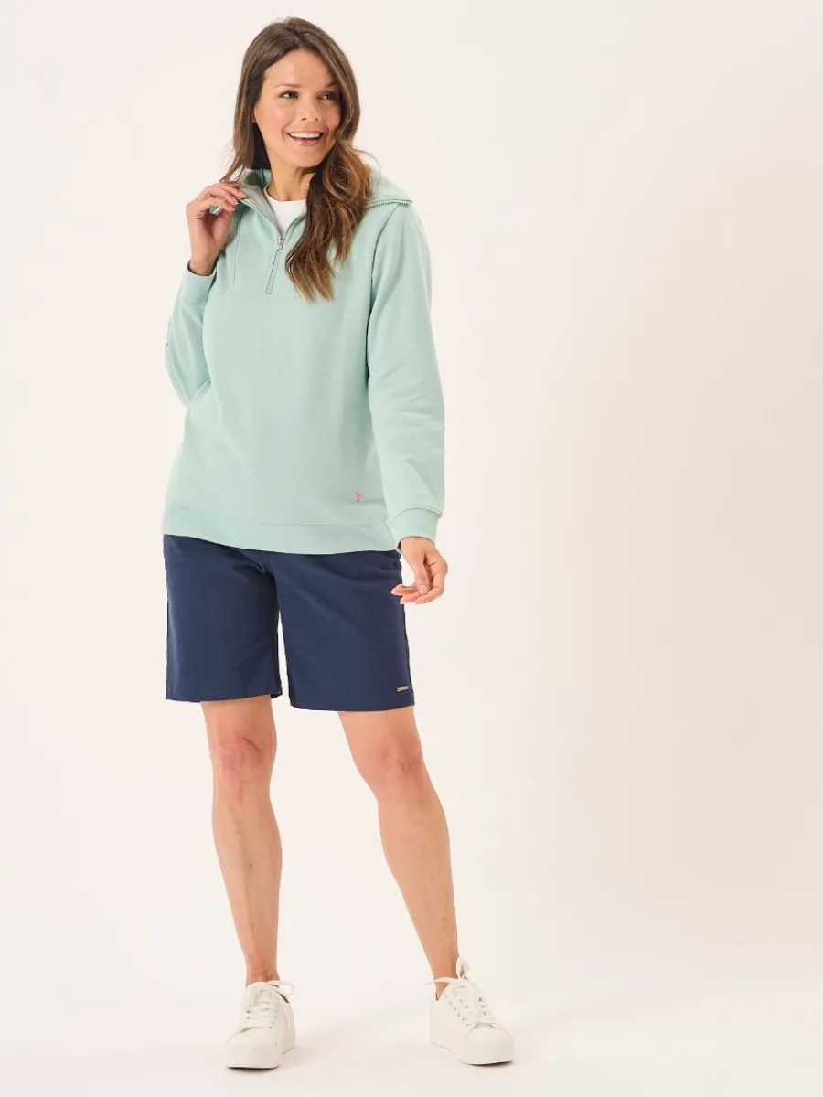 dusty_aqua_zip_neck_colla_5.webp Quba & Co Dusty Aqua Zip Neck Collared Sweatshirt - Garcelle Online