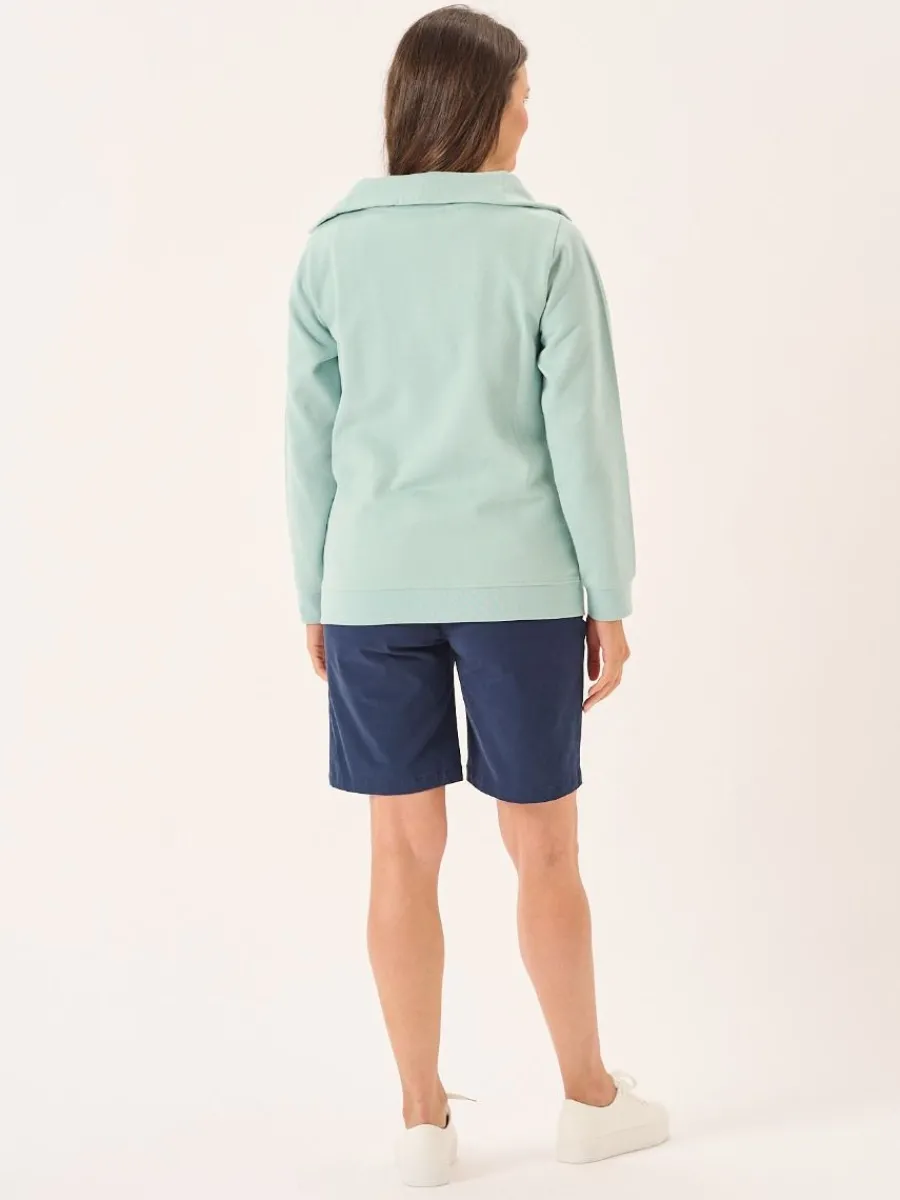 dusty_aqua_zip_neck_colla_6.webp Quba & Co Dusty Aqua Zip Neck Collared Sweatshirt - Garcelle Online