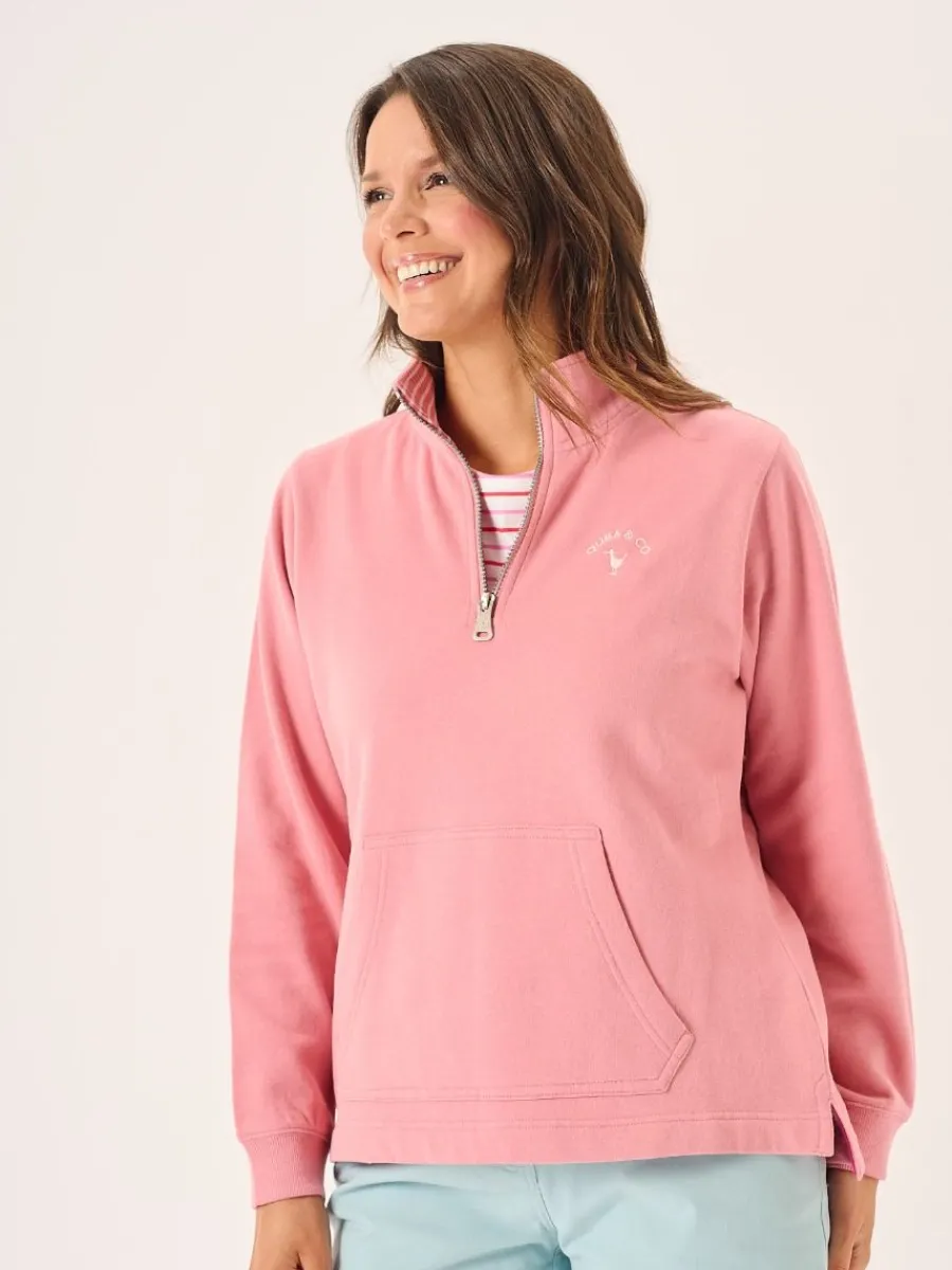 dusty_rose_pink_zip_neck__5.webp Quba & Co Dusty Rose Pink Zip Neck Sweatshirt - Carlie Best