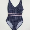 Quba & Co Farleton Multi Spot Navy and White One Piece Swimsuit Sale