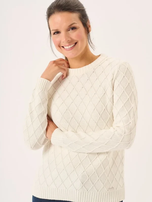 Quba & Co Foam White Textured Knitted Jumper - Lavina Outlet