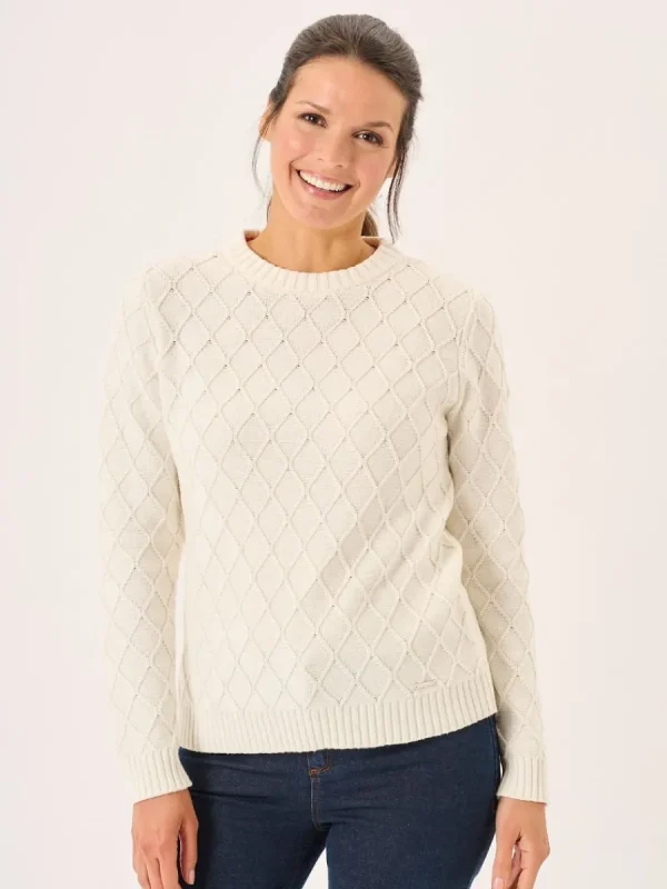Quba & Co Foam White Textured Knitted Jumper - Lavina Outlet