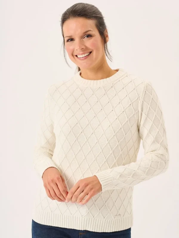 Quba & Co Foam White Textured Knitted Jumper - Lavina Outlet