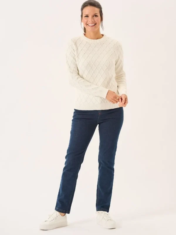 Quba & Co Foam White Textured Knitted Jumper - Lavina Outlet