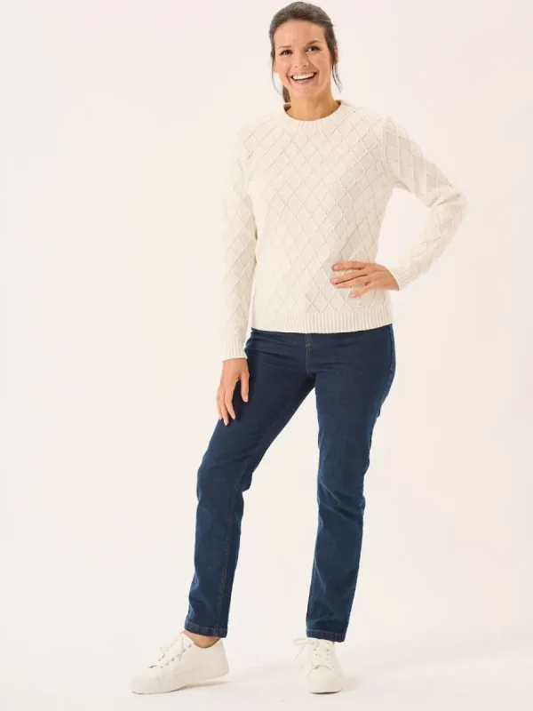 Quba & Co Foam White Textured Knitted Jumper - Lavina Outlet