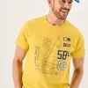 Quba & Co Golden Yellow Quba Sails X-Series Boat Design Graphic T-Shirt - Ekko Best