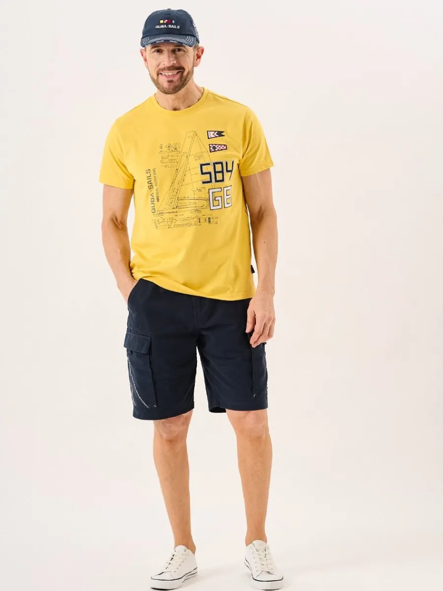 golden_yellow_quba_sails__4.webp Quba & Co Golden Yellow Quba Sails X-Series Boat Design Graphic T-Shirt - Ekko Best