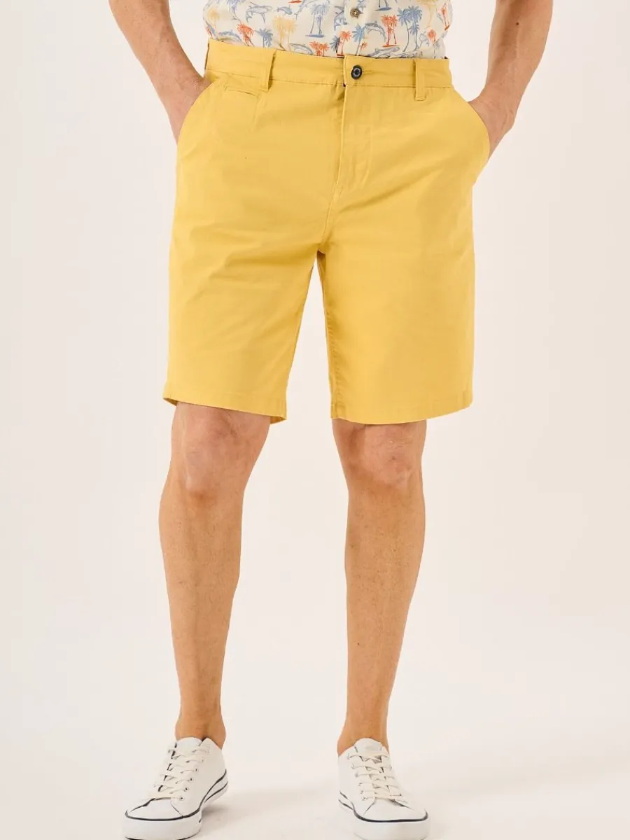 golden_yellow_stretch_chi_0.webp Quba & Co Golden Yellow Stretch Chino Shorts - Sandor Hot