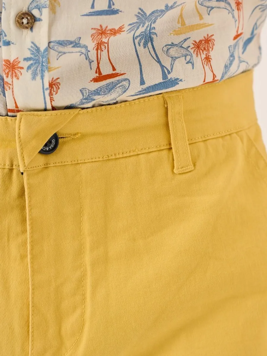 golden_yellow_stretch_chi_1.webp Quba & Co Golden Yellow Stretch Chino Shorts - Sandor Hot