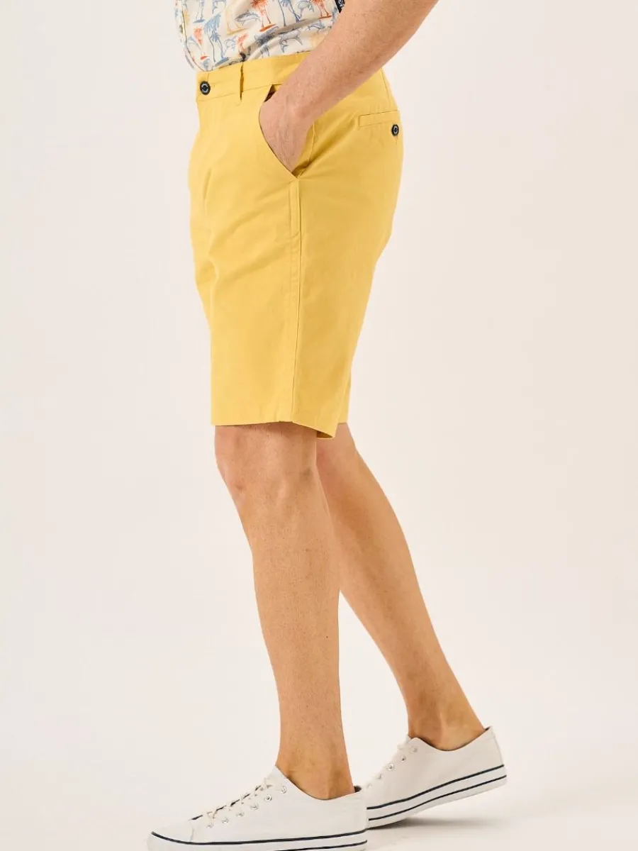 golden_yellow_stretch_chi_4.webp Quba & Co Golden Yellow Stretch Chino Shorts - Sandor Hot
