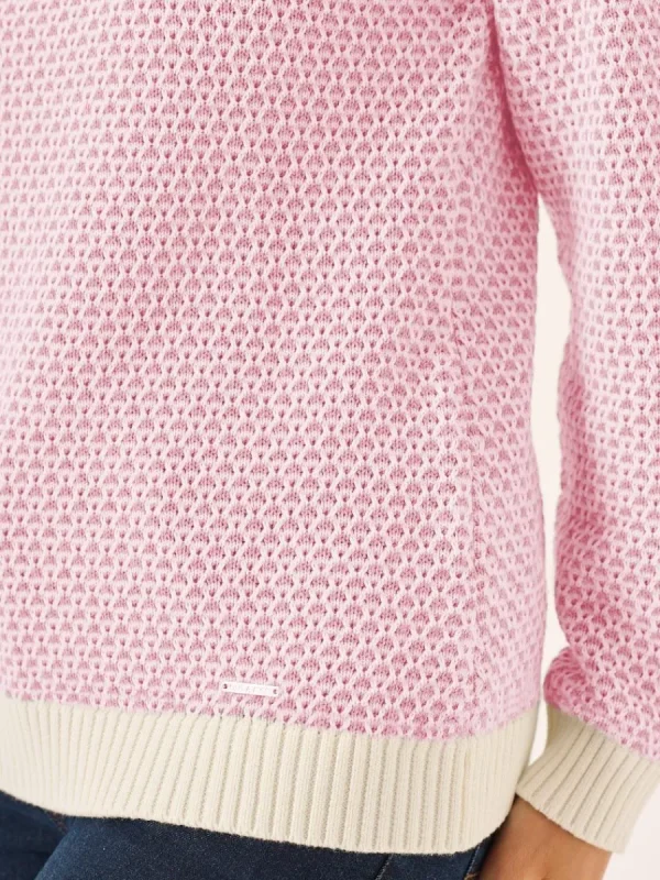 Quba & Co Grensa Cowl Neck Textured Jumper in Light Pink Fashion