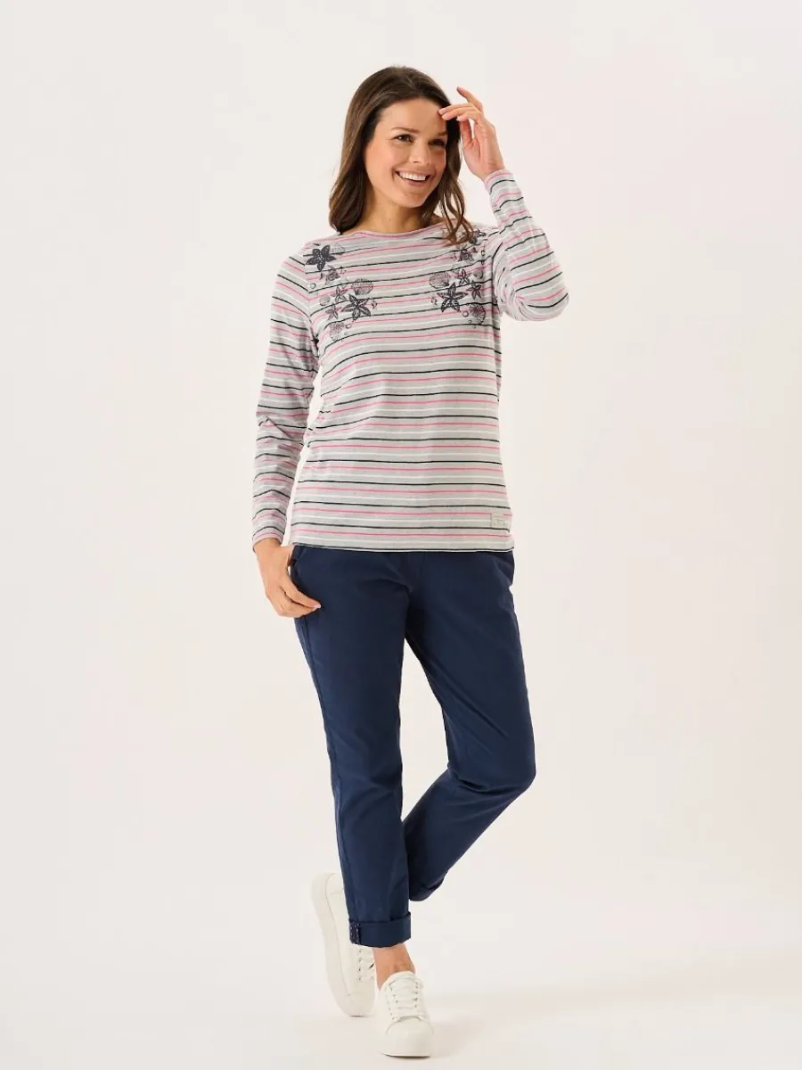 grey_long_sleeve_nautical_4.webp Quba & Co Grey Long Sleeve Nautical Print Striped T-Shirt - Linnet New