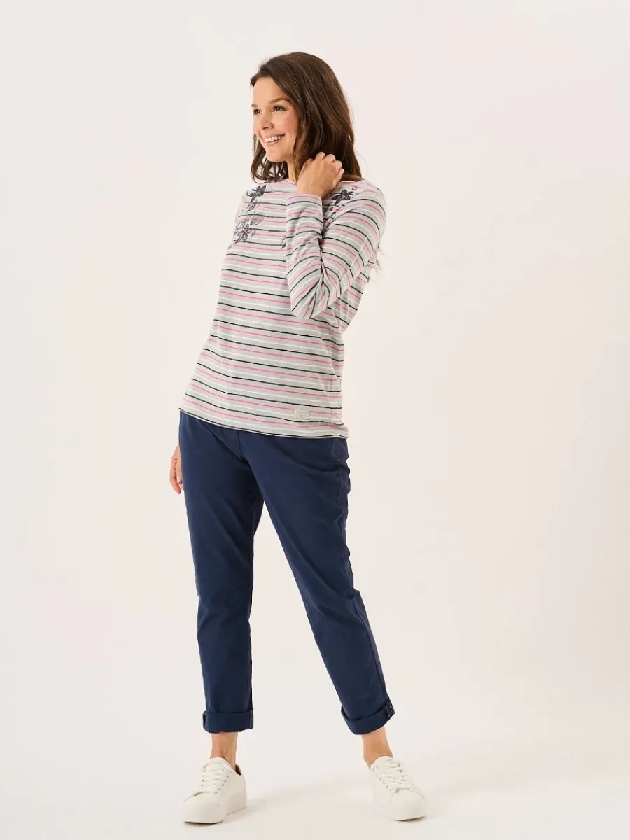 grey_long_sleeve_nautical_5.webp Quba & Co Grey Long Sleeve Nautical Print Striped T-Shirt - Linnet New